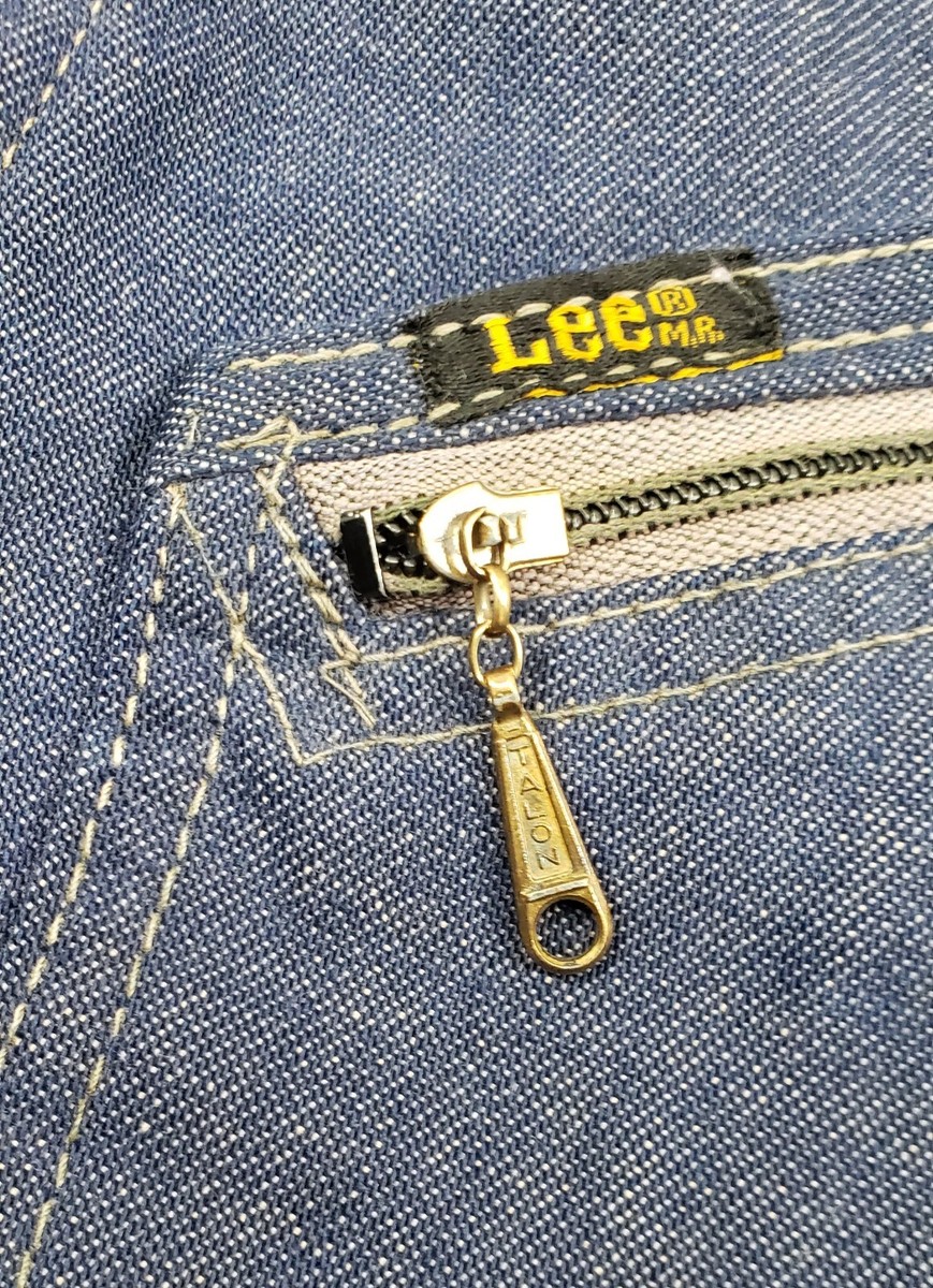 60s 70s Lee Denim Jean Jacket 91B Jelt Quilted Teardrop Talon