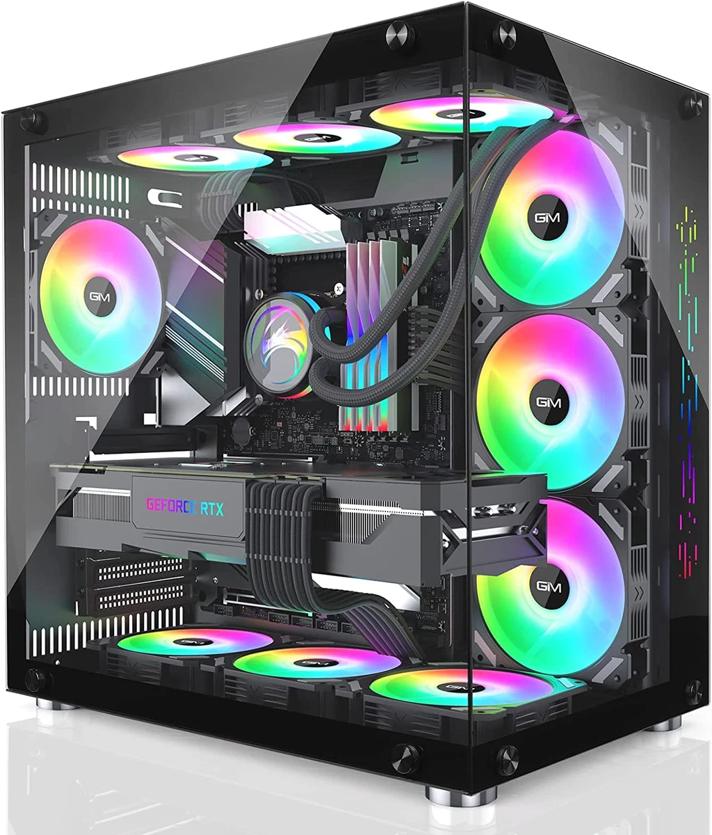 ATX Mid-Tower PC Case Black 10 Pre-Installed 120Mm RGB Fans Gaming
