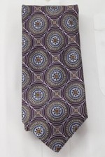 Jos A Bank Signature Gold Tie 100 Silk Geometric Circle Web Luxury Mens Necktie