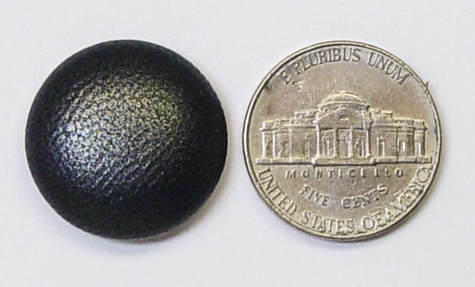 6 MADE IN USA 21 mm dark silverish charcoal color leather covered jacket buttons - Image 2 of 4