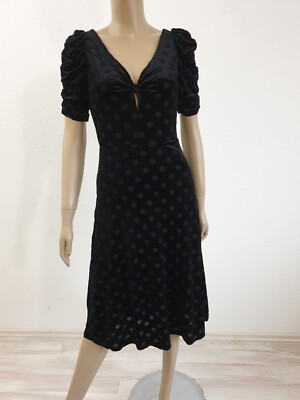 Samtkleid    MANGO    Gr.S  Polkadots  Schwarz  Rockabilly  Punk  Elegant   TOP 
