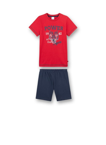 Jungen Shorty / Kurzer Schlafanzug Tiger,Rot-Blau V. Sanetta Gr. 140-image