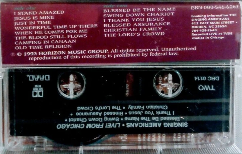 THE SINGING AMERICANS LIVE FROM CHICAGO CASSETTE SEALED SPIRITUAL *QUICK SHIP* - Image 2 of 2