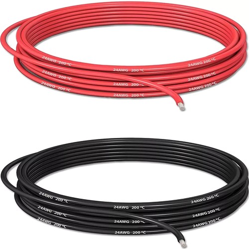 Calibro filo silicone 20 piedi (3 metri / 10 piedi nero e rosso) cavo morbido e flessibile - Foto 14 di 17