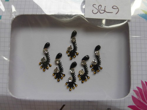 Beautiful Quality Faux Crystal Indian Bindi * Black (2015-APR) - Picture 6 of 19