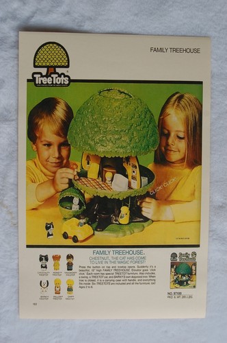 Tree Tots Stammbaumhaus Spielzeug Werbung Werbeplakat 1975