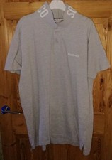 New Men's SoulCal & Co Grey Polo Shirt White Print 3XL Short Sleeved Buttoned