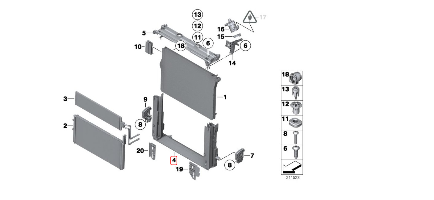 Rolls Royce Wraith Ghost & Dawn Radiator Support