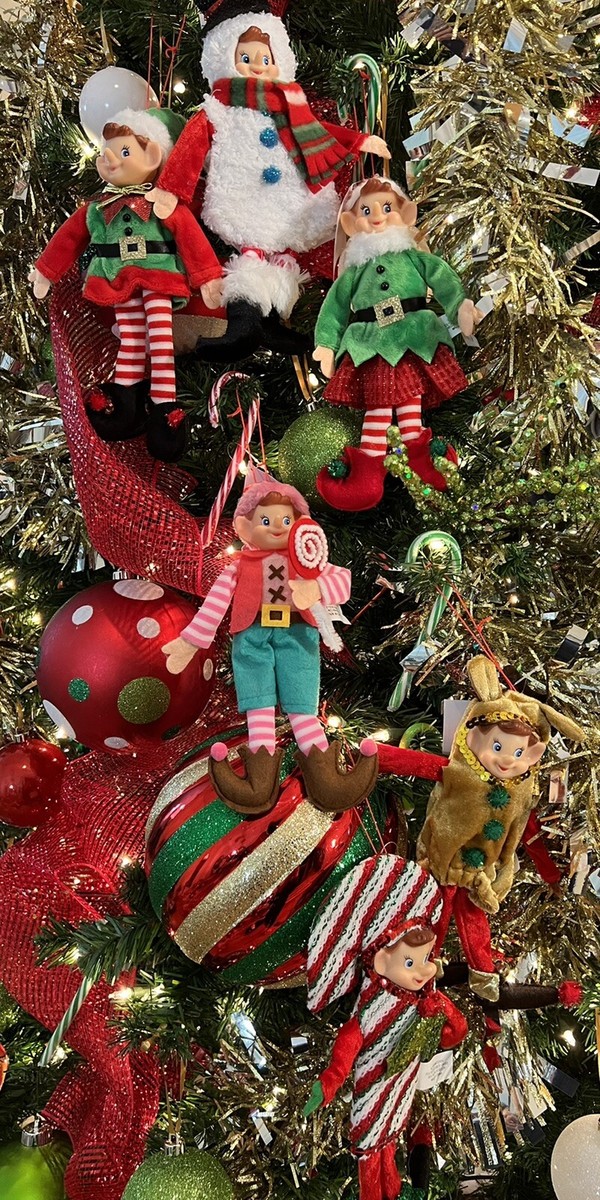 6Pcs Set Christmas Tree Elves Ornaments Elf Tree Decor Christmas