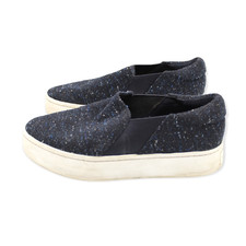 Vince Warren Platform Sneakers Blue Black Tweed Slip On Skate Shoes 8.5M