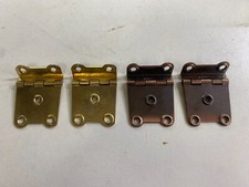 Cranked Surface Cabinet Hinge Pair of 38mm 1 1/2" Brass Bronze Plated Cupboard