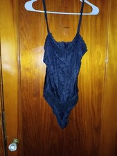 Used Vintage Lady Cameo-Dallas Black Nylon Fringed Babydoll; Size S