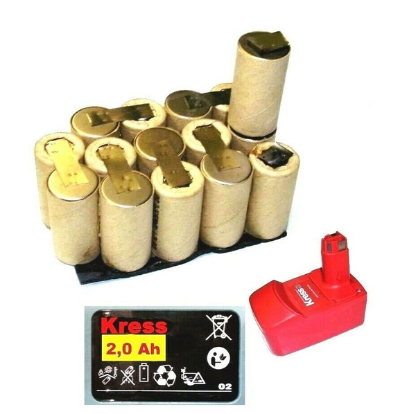 Tauschpack FüR Original Kress Akku 18 V Mit 2,0 Ah Nimh Marken Zellen-image