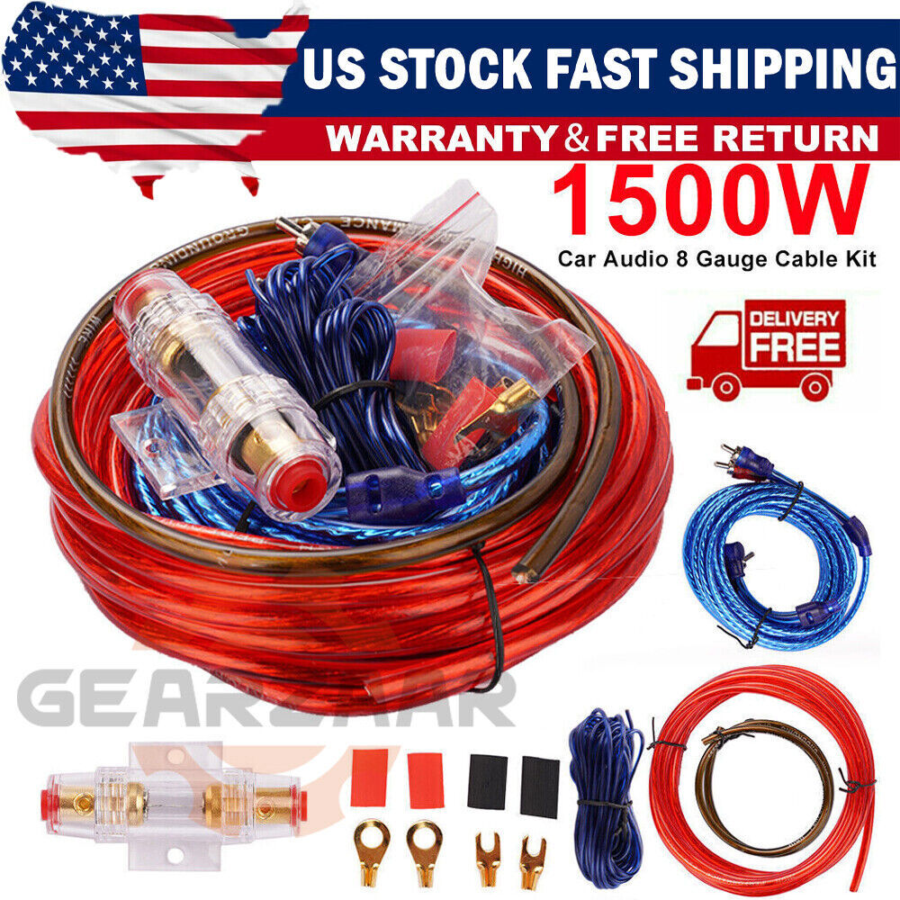 Car Audio Cable Kit 1500W Amp Amplifier Install RCA Subwoofer Sub