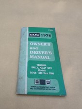1978 GMC Vanduea Rally STX 1500 Thru 3500 Owners Manual Book Original OEM