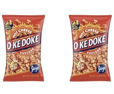 OKedoke Hot Cheese Flavored Popcorn Jays, 7.5 oz 2 Pack
