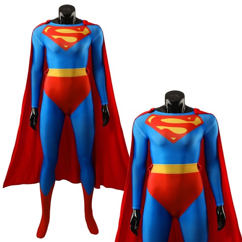 Superwoman Jumpsuit Woman Suit Cosplay Costume Adult Kids Halloween Red Cloak - Picture 2 of 16