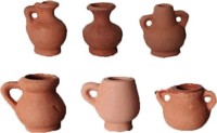 KrippenzubehöR 6-Teilig TonkrüGe Natur HöHe 2,8 Cm