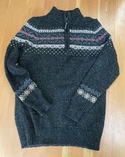 Smarwool Men’s CHUP HanskerHalf Zip Sweater Heavy Merino Blend Sz S Nordic Dark