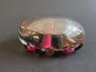 Unique Vintage Hand Blown 3D Multi Striped Art Glass Paperweight 3 Inches Wide — photo 4