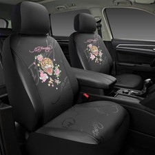 2pk Ed Hardy Tiger Print Car Seat Covers Black Premium Leather Front Seat Covers 2pk Ed Hardy Tiger Print Car Seat Covers Black Premium Leather Front Seat Covers