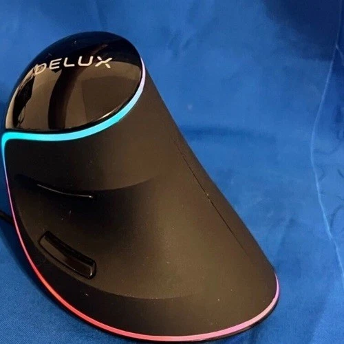 Delux M618 Plus Plus Ergonomic RGB Light Up Vertical Mouse 2.4G Wireless W/ Base - Image 3 of 4