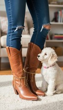 Women Gold Metal Chain Western 2 Boot Bracelet Anklet Shoe Dangle Ring Charm SET