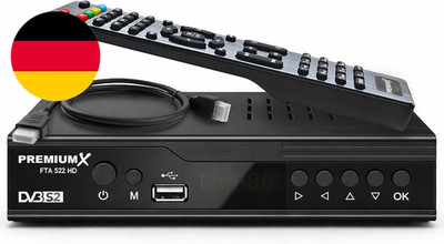 Premiumx Sat Receiver FTA 522 HD - DVB-S2 Digital Satellitenreceiver, Unicable T