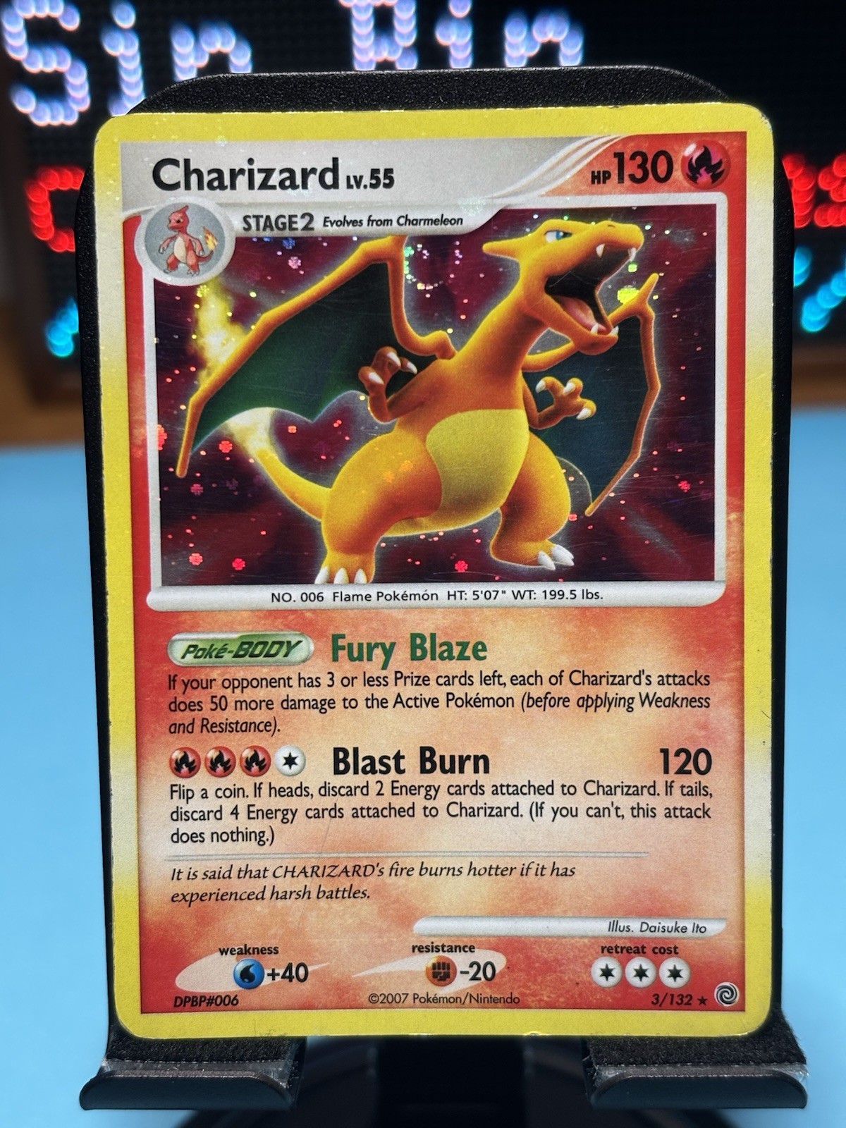 Charizard Secret Wonders Holo Rare 3/132 Pokémon - MP 🔥 holo bleed 🩸swirl 🌀