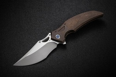 Rike Knife S05 Folding Knife 3.5'' Satin Bohler M390 Steel Blade Titanium Handle