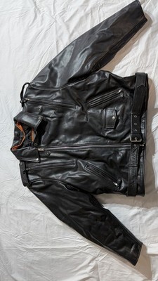 First Classic Leather Gear Black Motorcycle Jacket Men s Genuine Leather