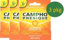 Campho Phenique 3 pk Cold Sore & Fever Blister Treatment Maximum Strength Gel