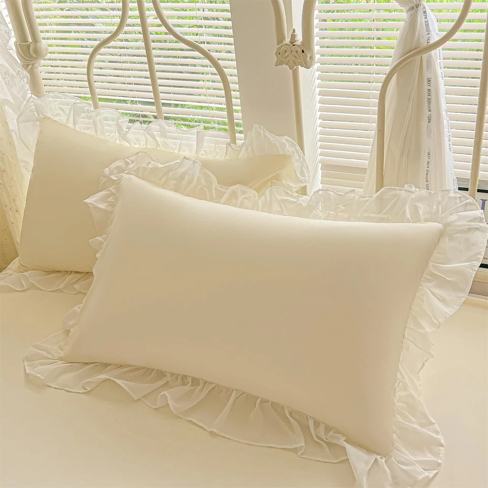 Elegante Juego de Ropa de Cama de Encaje con Linda Pajarita, 3 Piezas Estilo Princesa Francesa Edredón... Foto 4 de 4