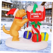 5FT Christmas Inflatables Dog Mailbox Gift Yard Decor with LEDs