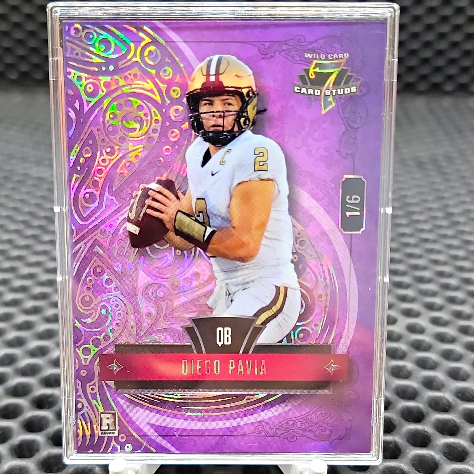 Wild Card 2026 Card Studs Diego Pavia Purple 1/6 Vanderbilt NCAA 7CCL-DP