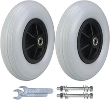 8" Solid Wheelchair Caster Wheels (Pair) Front/Rear Power Chair Replacement