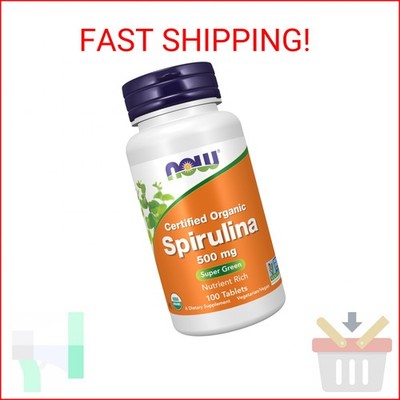 NOW Supplements, Organic Spirulina 500 mg with Vitamins, Minerals and GLA (Gamma