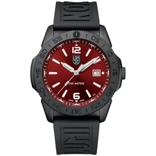 Luminox Men's Watch Pacific Diver Rotating Bezel Red Dial Rubber Strap 3135.B