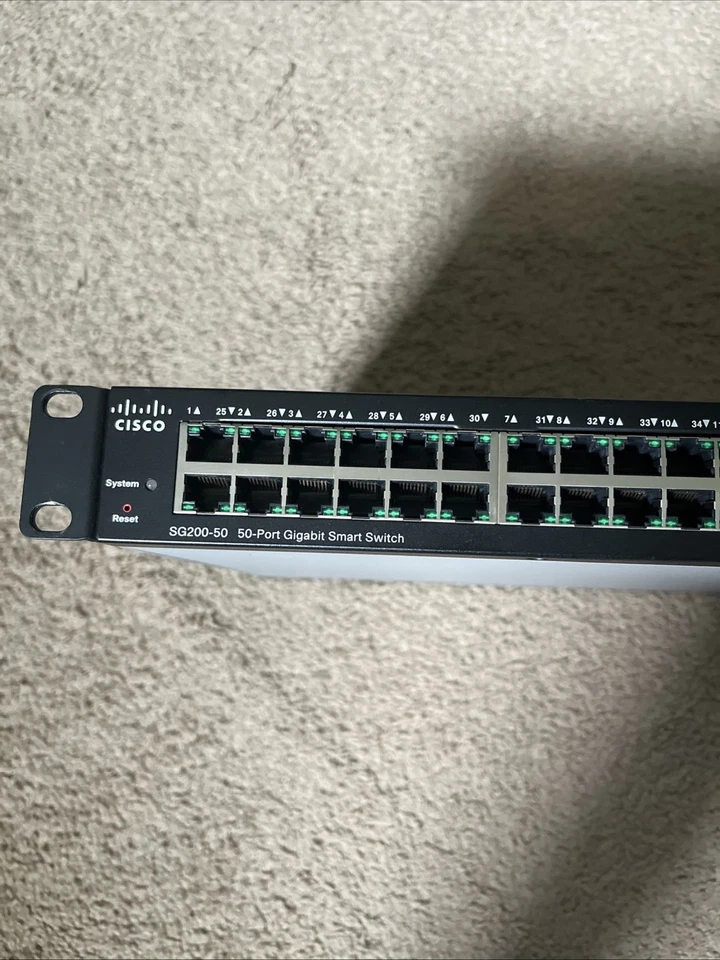 Cisco SG200-50 Smart Switch 50-Port Gigabit with Rack Mount and Power Cord - Image 2 of 4