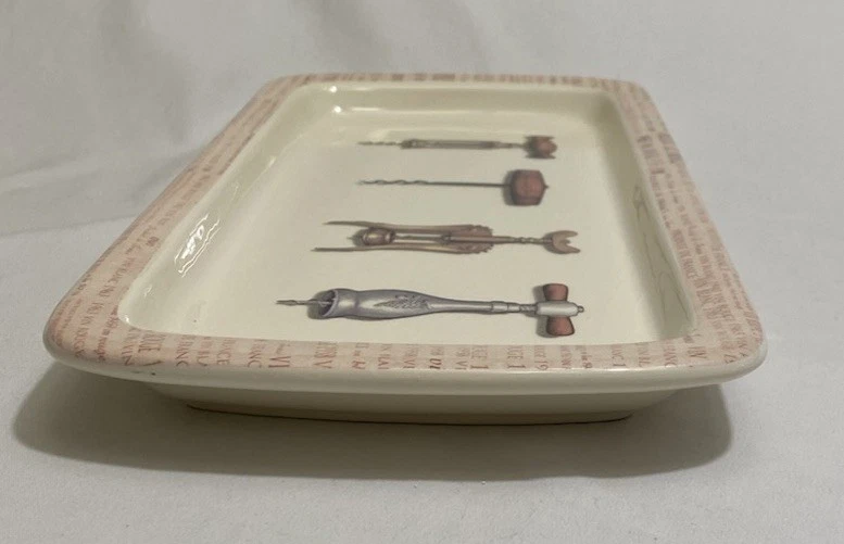 Placa/bandeja de cerámica Dolomita blanco roto con imagen de sacacorchos de Creative Co-Op NUEVO Foto 4 de 4