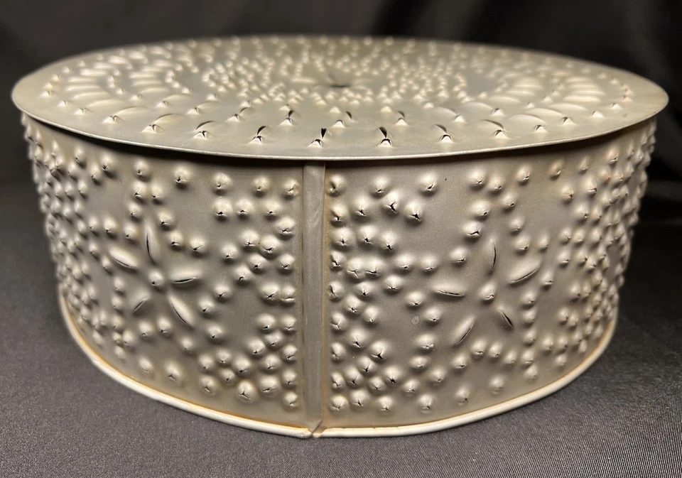 Винтажный перфорированный оловянный потолочный светильник со звездами только круглый металлический 10,25x3,5 дюйма - Изображение 3 из 4