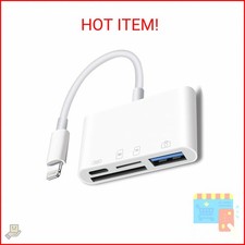 Lightning to SD Card Reader - 4 in 1 Memory Card Adapter for iPhone with USB Fem