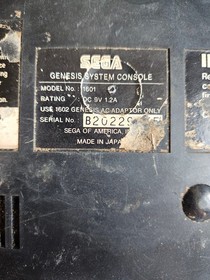Sega Genesis Console 16-Bit (1601) UNTESTED no cords