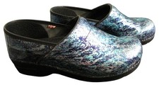 Sanita 41 Blue Purple Patterned Clogs Shoes 9.5-10