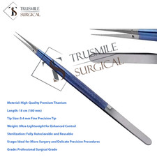 Micro Titanium Needle Holder & Forceps 18cm Curved/Straight Surgical