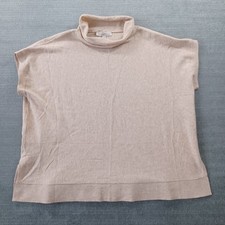 Loft Ann Taylor Poncho Sweater Women M Orange Mock Neck Classic Minimalist