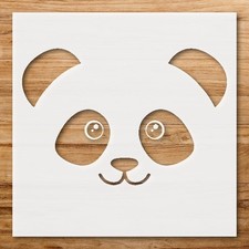 Panda Face Design Wall Art Reusable Plastic Stencil - StencilAir