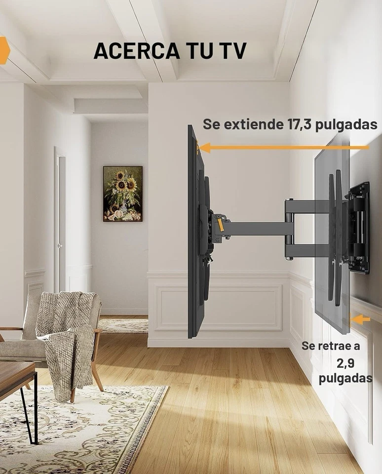 Soporte de TV Perlegear Full Motion para televisores de 32-65 pulgadas de hasta 99 libras máximo VESA 400x4... Foto 2 de 4