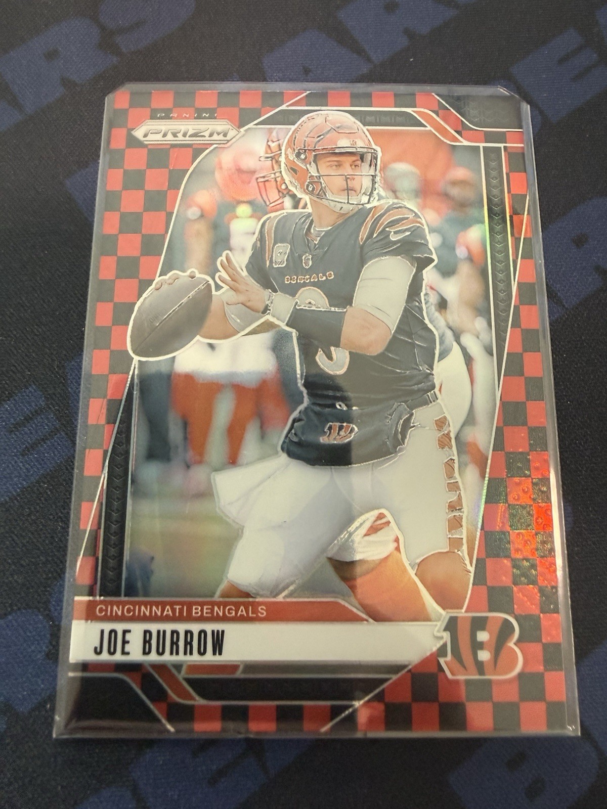 2024 Panini Prizm Joe Burrow #55 Black Red Checker Prizm Case Hit SSP