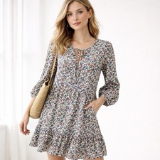 J CREW Babydoll Dress Size MEDIUM Floral Flowy Cottagecore Prairie Romantic